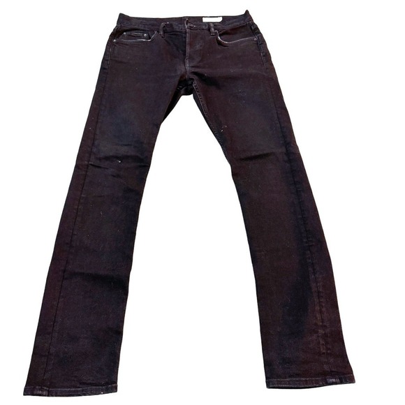 All Saints Cigarette Black Denim Button Fly Jeans SZ31 - Picture 2 of 7